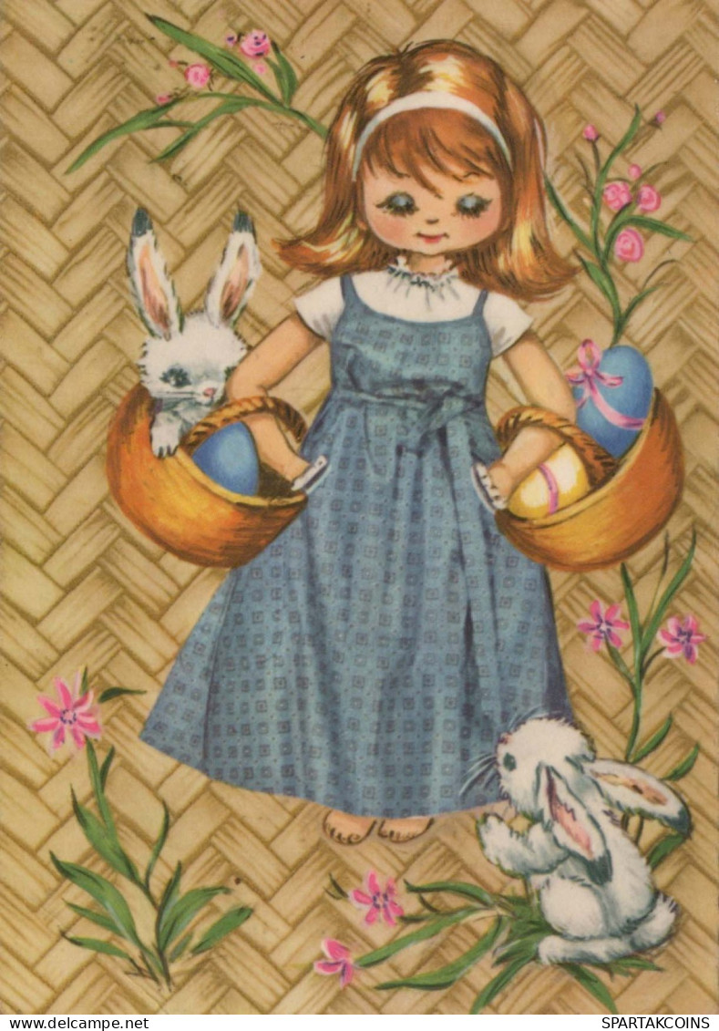 PÂQUES ENFANTS ŒUF Vintage Carte Postale CPSM #PBO251.FR - Easter