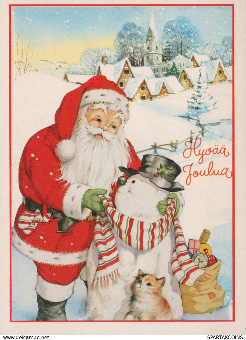 PÈRE NOËL Bonne Année Noël Vintage Carte Postale CPSM #PBO062.FR - Kerstman