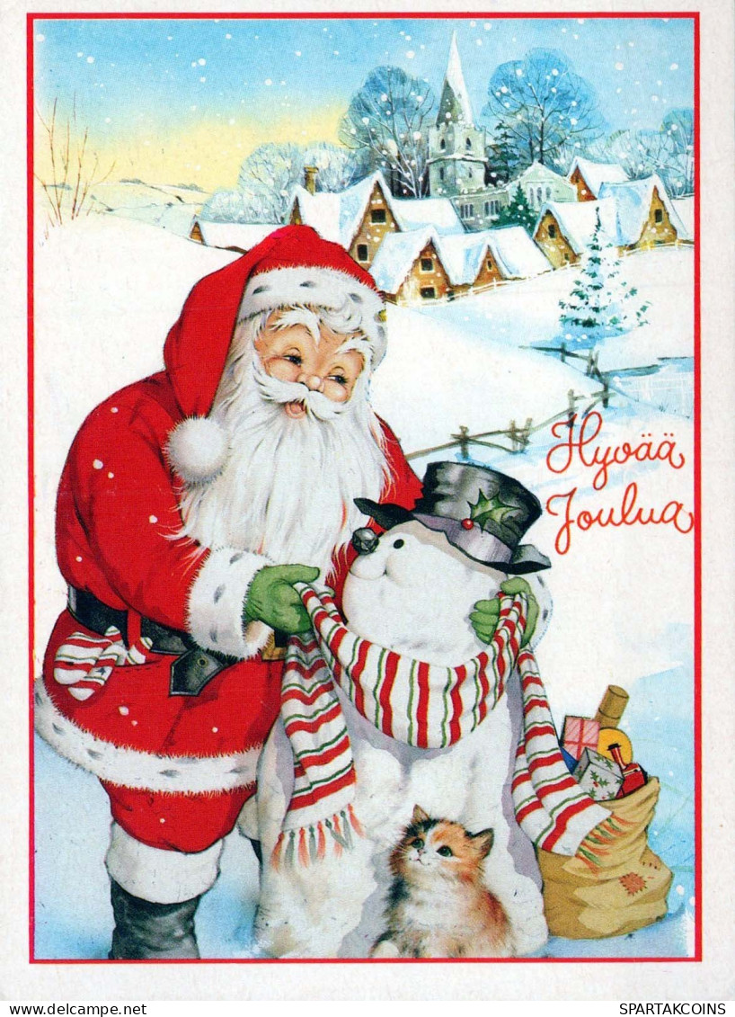 PÈRE NOËL Bonne Année Noël Vintage Carte Postale CPSM #PBO062.FR - Santa Claus