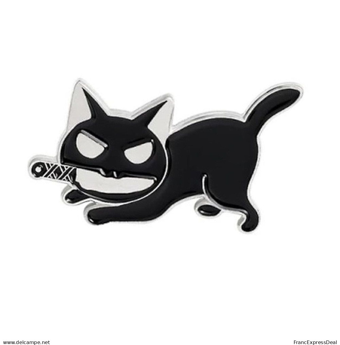 Lot de 3 Pin's NEUFS en métal Pins - Chat Noir avec un couteau Killer cat
