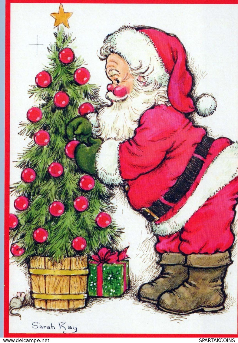 PÈRE NOËL Bonne Année Noël Vintage Carte Postale CPSM #PBL330.FR - Kerstman