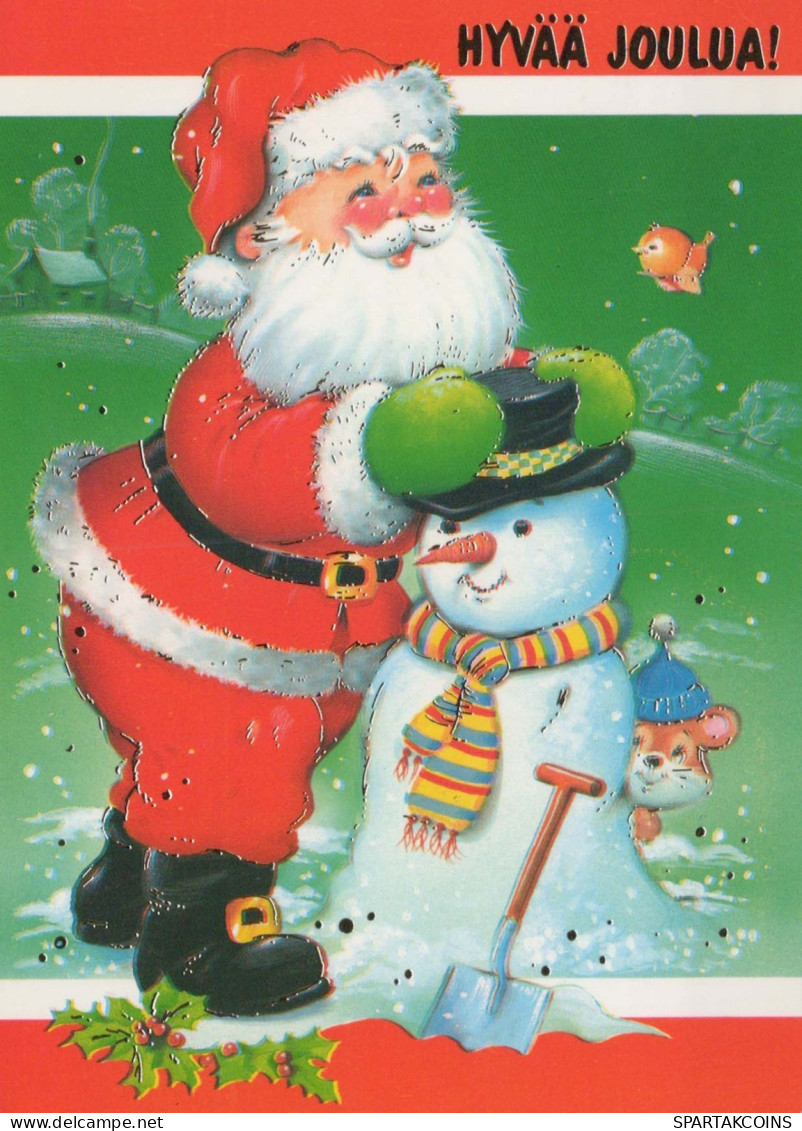 PÈRE NOËL Bonne Année Noël Vintage Carte Postale CPSM #PBL392.FR - Santa Claus