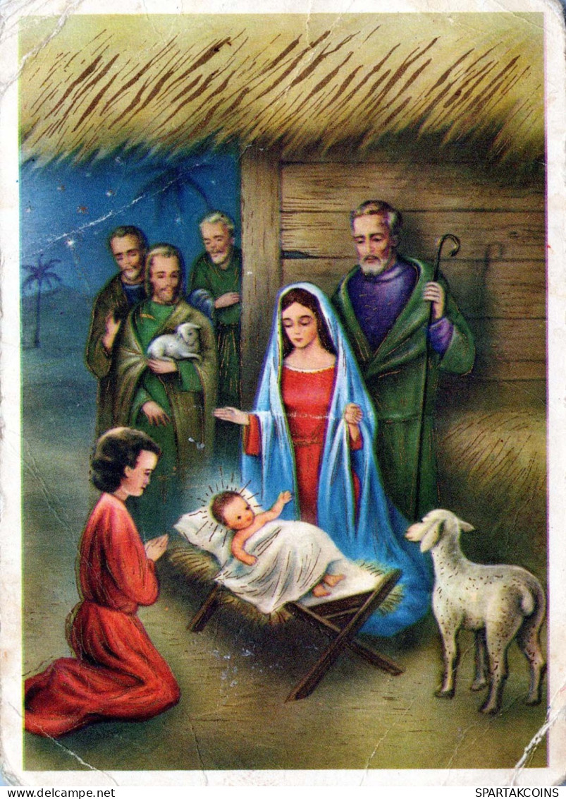 Vierge Marie Madone Bébé JÉSUS Noël Religion Vintage Carte Postale CPSM #PBB863.FR - Vierge Marie & Madones