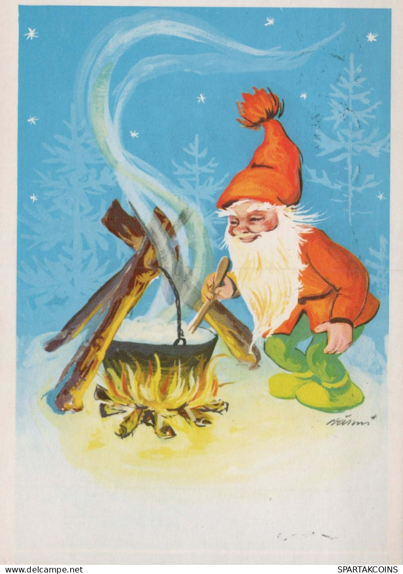 PÈRE NOËL Bonne Année Noël Vintage Carte Postale CPSM #PBL458.FR - Santa Claus