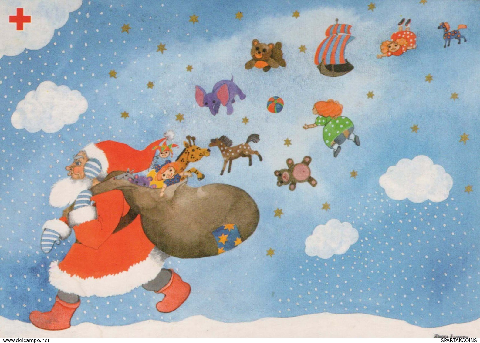 PÈRE NOËL Bonne Année Noël Vintage Carte Postale CPSM #PBB079.FR - Santa Claus