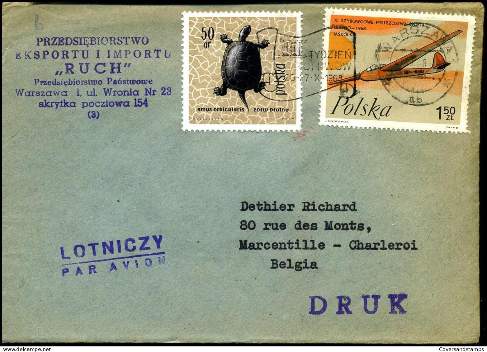 Cover To Marcinelle, Belgium - Storia Postale