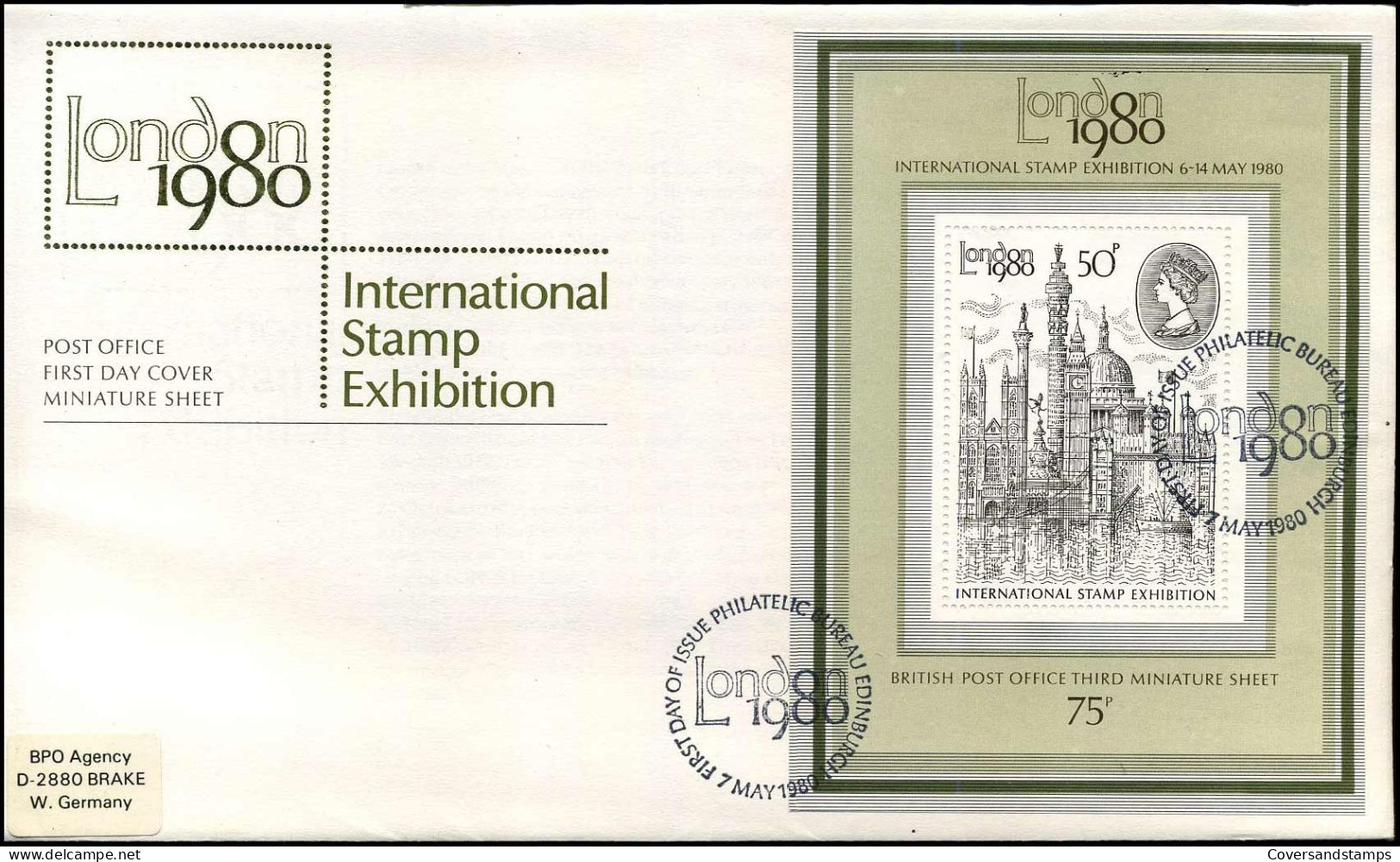 UK - FDC - London 1980, International Stamp Exhibition - 1971-1980 Decimal Issues
