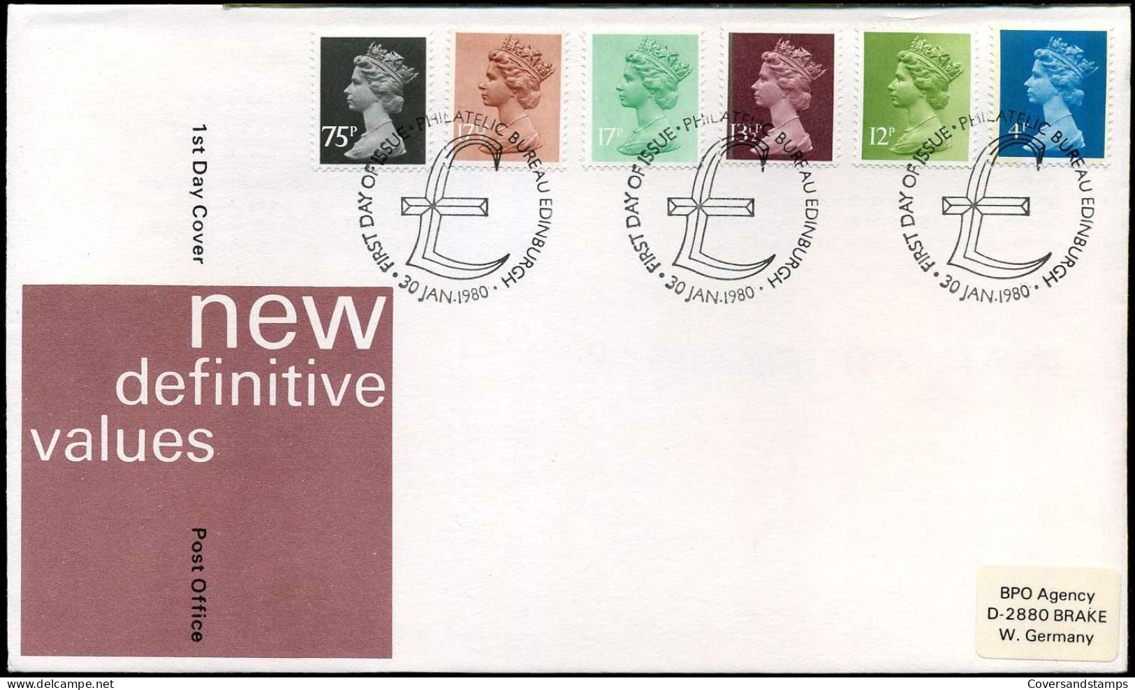 UK - FDC - New Definitive Values - 1971-1980 Em. Décimales