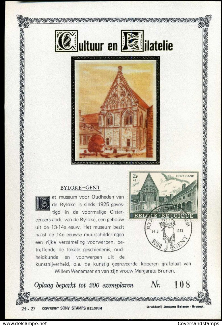 1662 Op Zijde/gouden Blad - Gent, Byloke - Souvenir Cards - Joint Issues [HK]