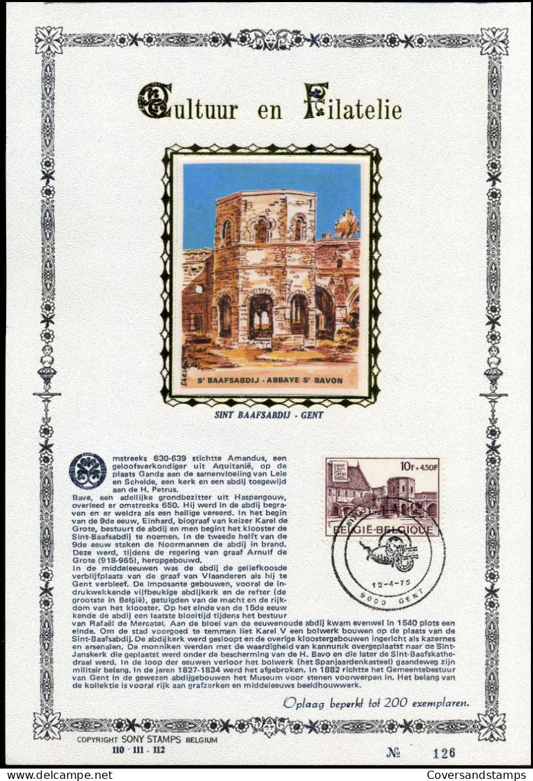 1760 Op Gouden Blad - Sint Baafsadbij, Gent - Souvenir Cards - Joint Issues [HK]
