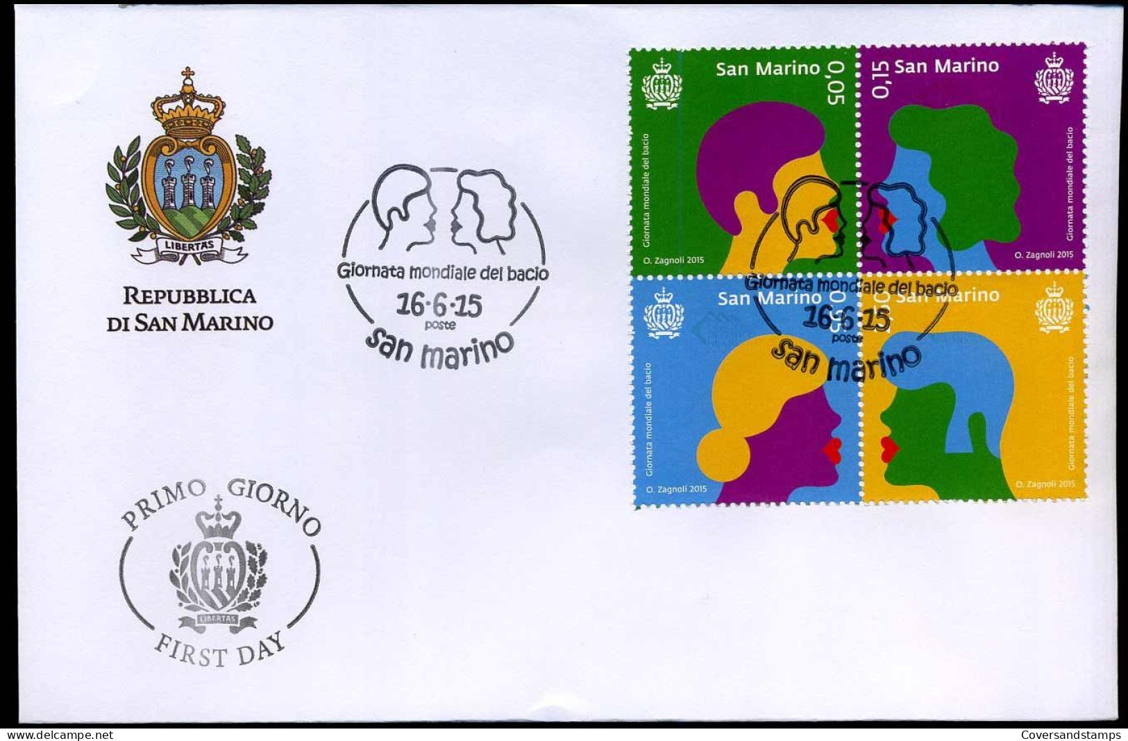 San Marino - FDC 2015 - Giiornata Mondiale Del Bacio - FDC