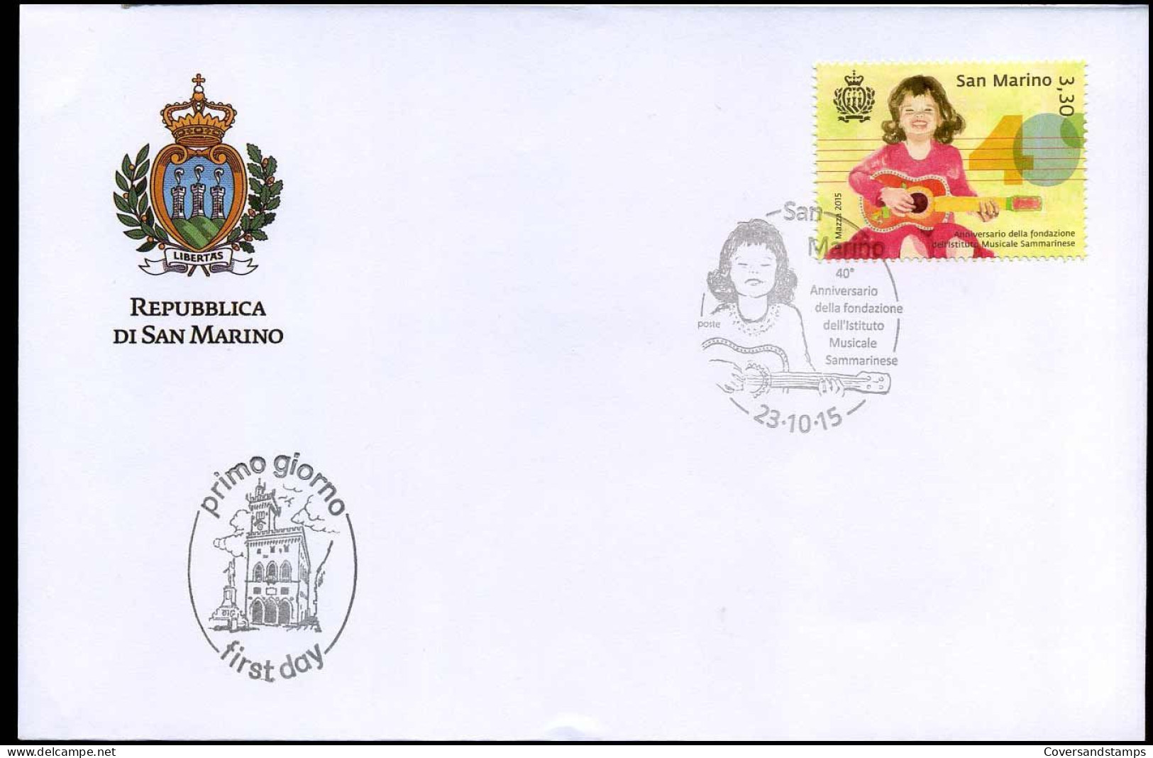 San Marino - FDC 2015 - 40° Anniversario Della Fondazione Dell'istituto Musicale Sammarinese - FDC