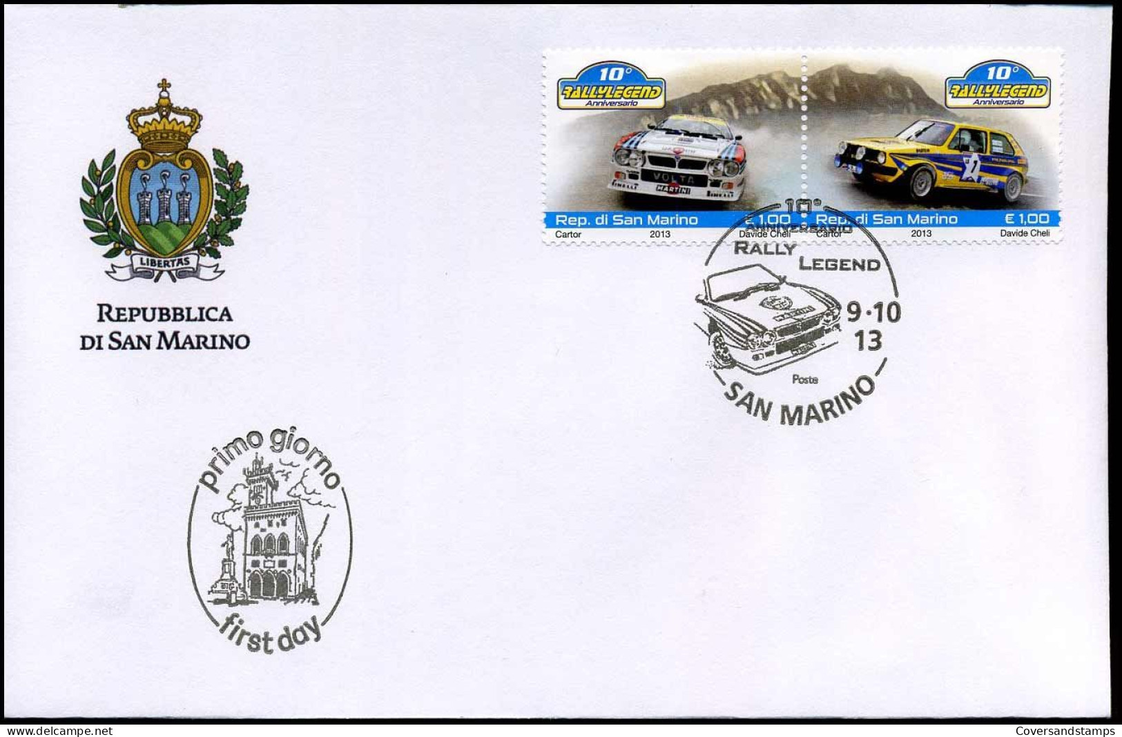 San Marino - FDC 2013 - Rally Legends - FDC