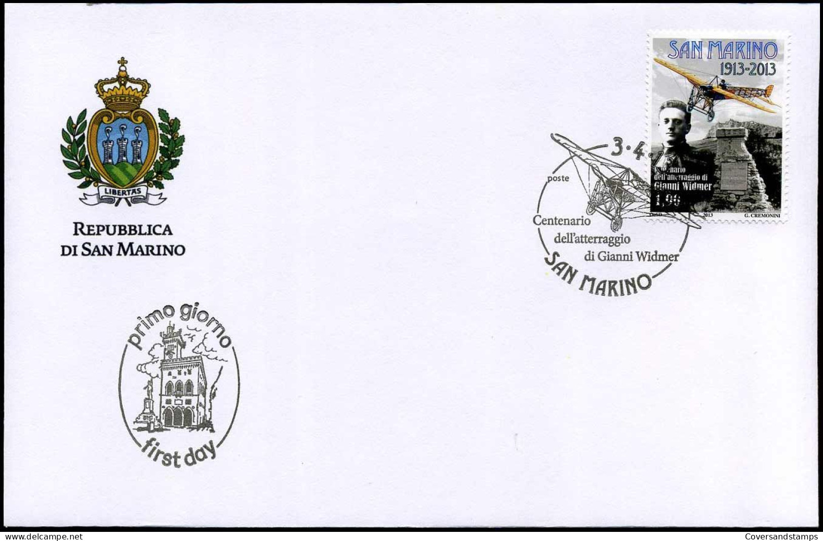 San Marino - FDC 2013 - Gianni Widmer - FDC