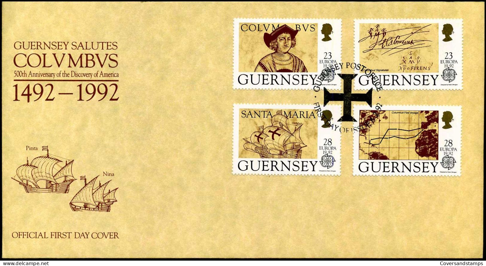 Guernsey - FDC - Europa 1992 - Columbus - 1992
