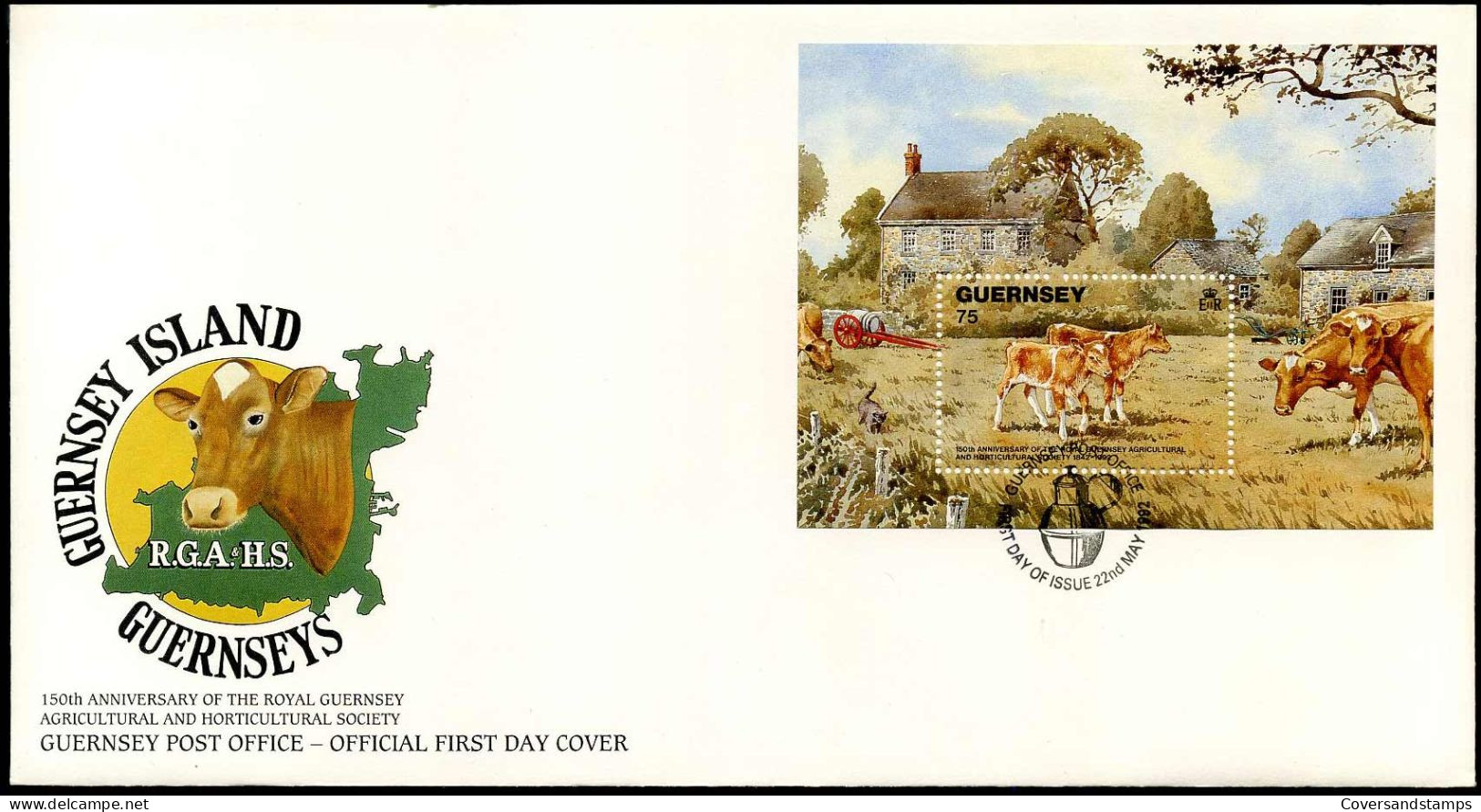 FDC - 150th Anniversary Of The Royal Guernsey Agricultural And Horticultural Society - Guernsey
