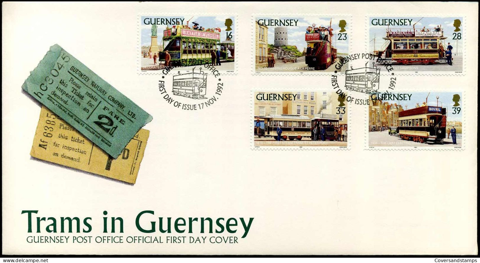 FDC - Trams In Guernsey - Guernesey