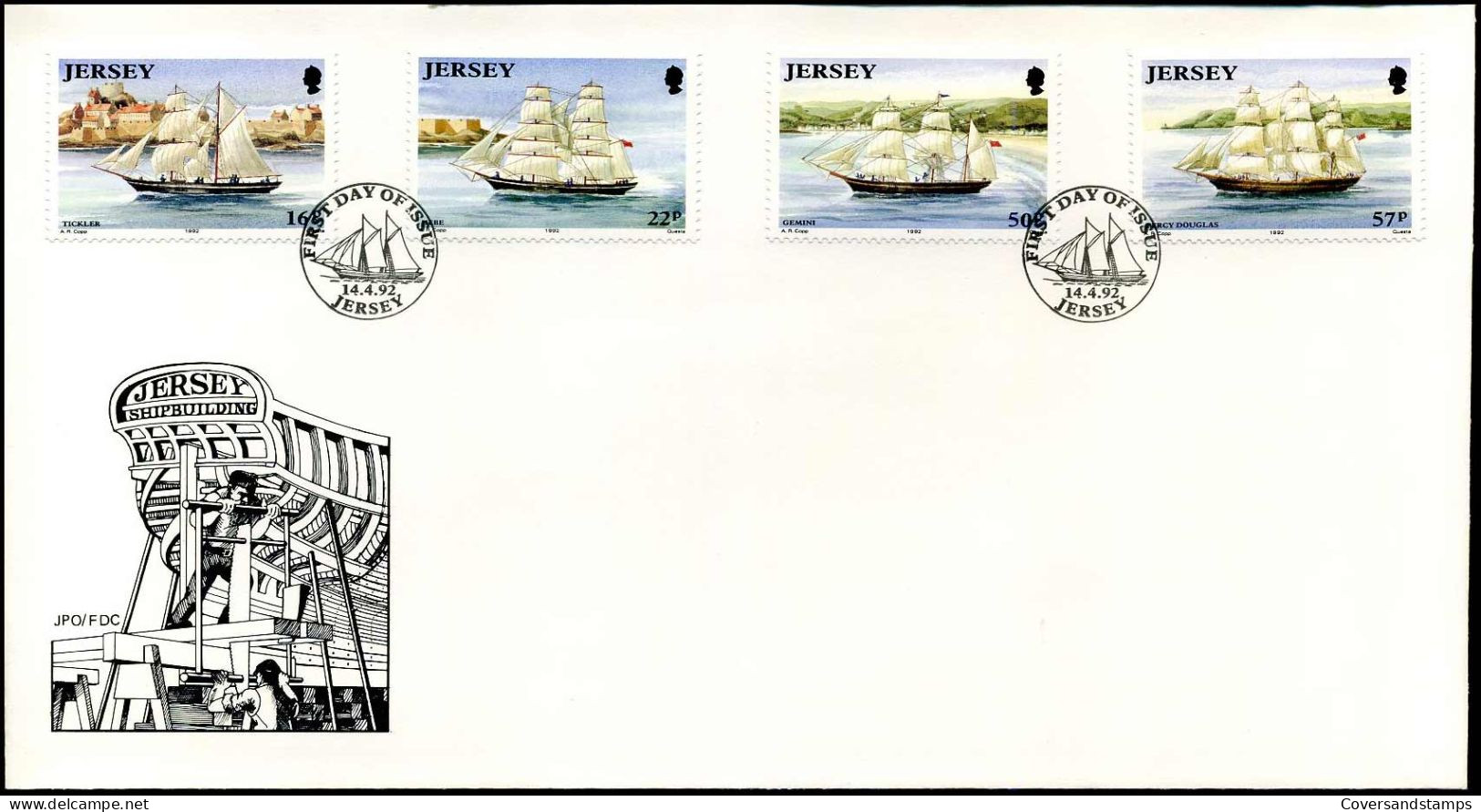 FDC -  Ships - Jersey