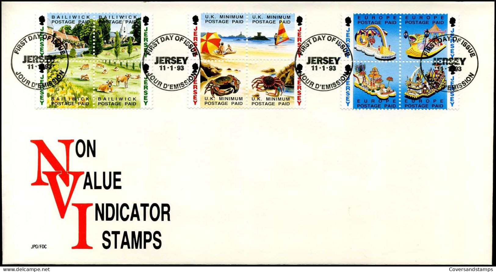FDC - Non Value Indicator Stamps 1993 - Jersey