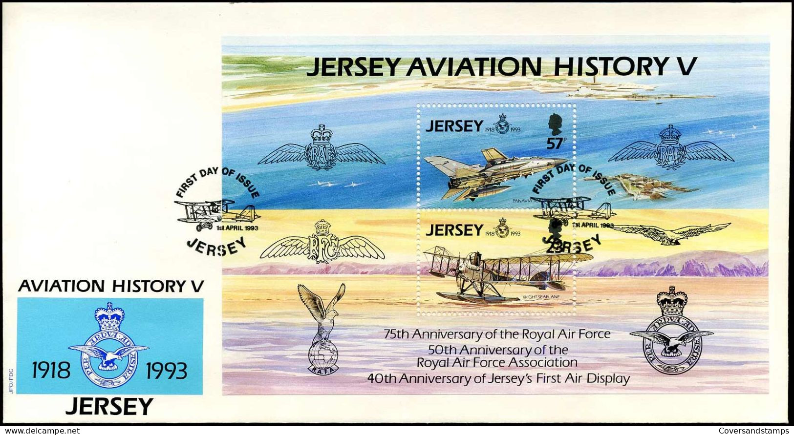 FDC - Aviation History V - Block - Planes - Jersey