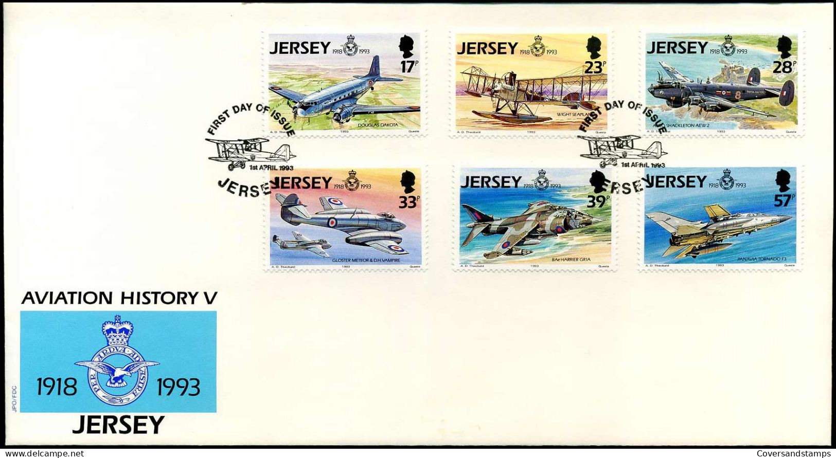 FDC - Aviation History V -  Planes - Jersey