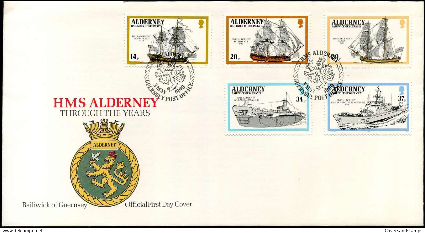 FDC - HMS Alderney Through The Years  -  Ships - Alderney