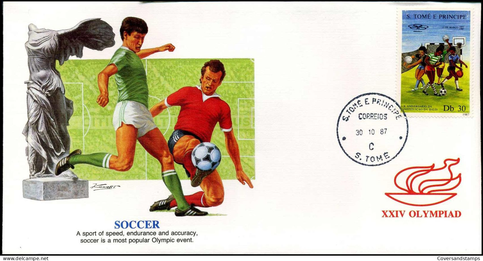 FDC S. Tome E Principe - XXIV Olympiad -  Soccer - Other & Unclassified