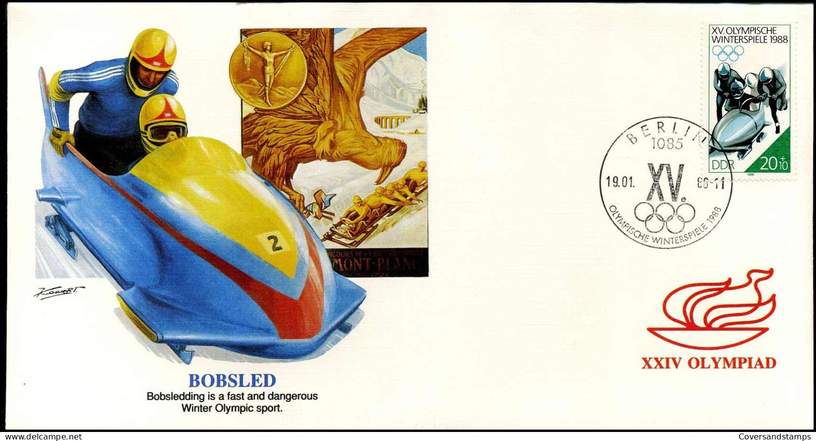 FDC DDR - XXIV Olympiad -  Bobsled - Other & Unclassified
