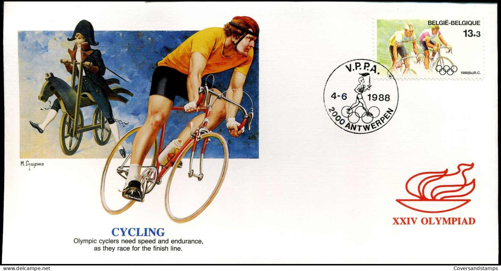 FDC België-Belgique - XXIV Olympiad - Cycling - Other & Unclassified