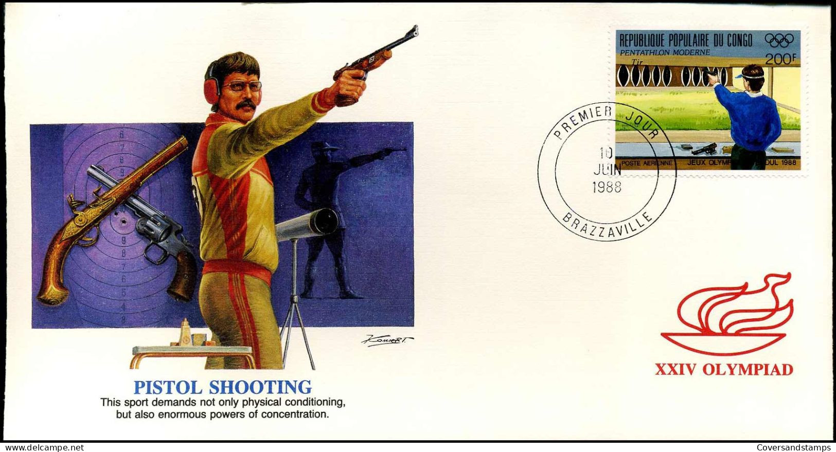 FDC République Populaire Du Congo - XXIV Olympiad - Pistol Shooting - Other & Unclassified