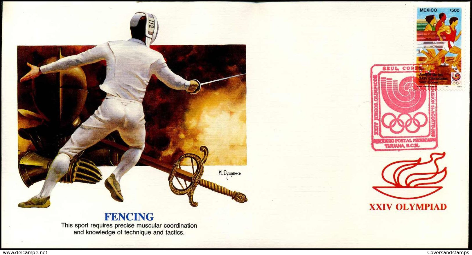 FDC Mexico - XXIV Olympiad - Fencing - Other & Unclassified