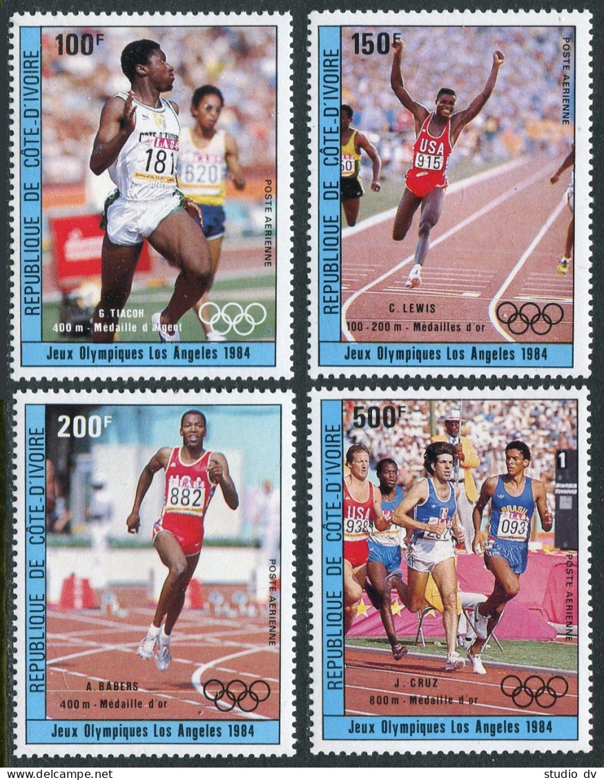 Ivory Coast C86-C89, MNH. Michel 838-841. Olympics Los Angeles-1984. Winners. - Ivory Coast (1960-...)