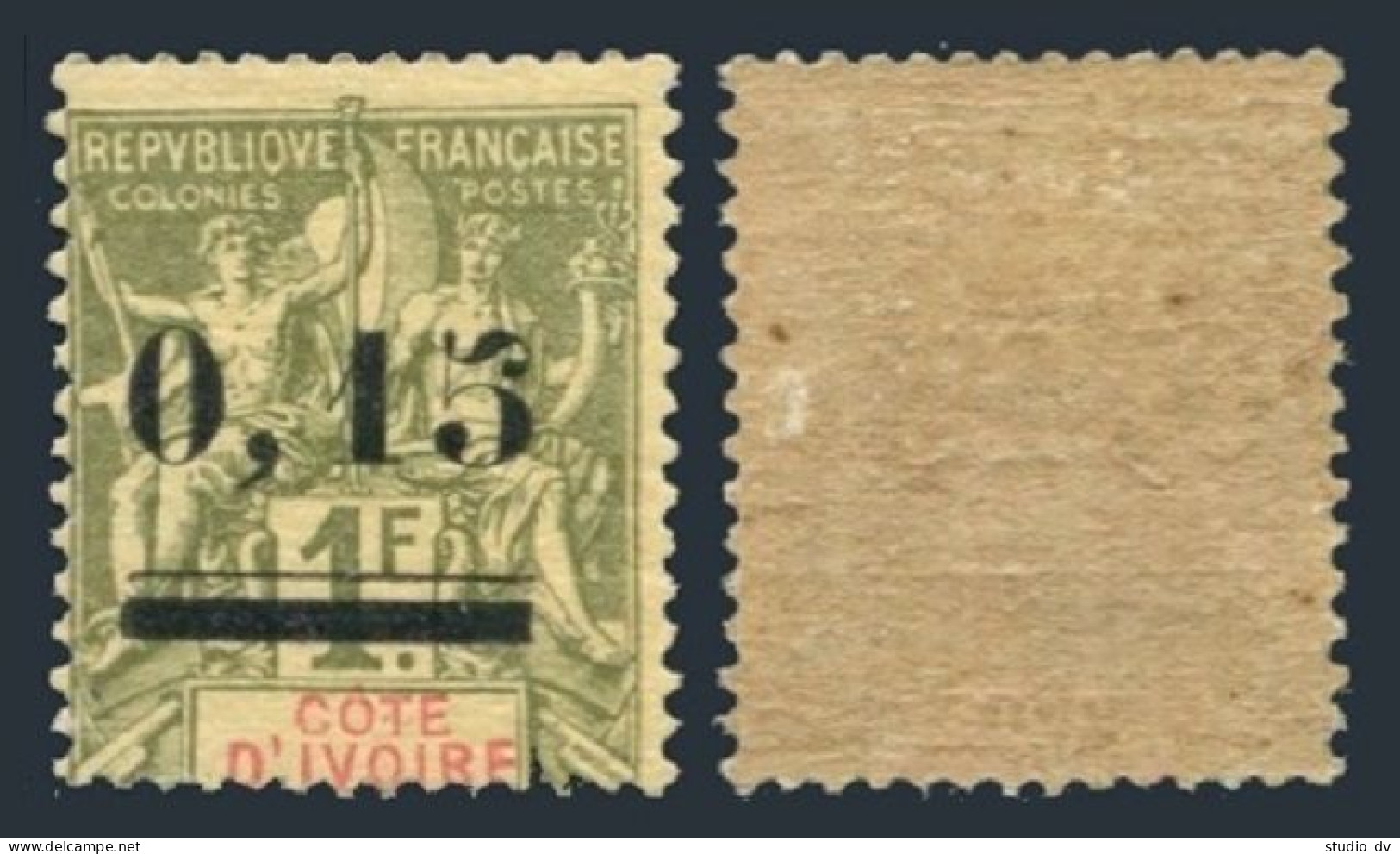 Ivory Coast 20,lightly Hinged.Michel 20. Navigation & Commerce,new Value,1904. - Costa D'Avorio (1960-...)
