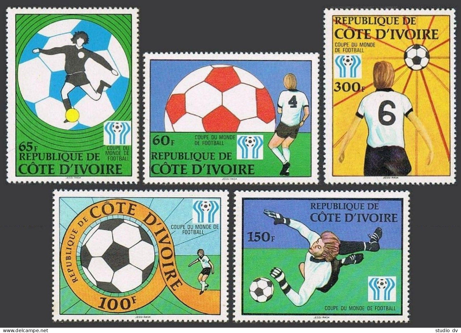 Ivory Coast 466-470,471,MNH.Mi 552-556,Bl.12. World Soccer Cup Argentina-1978. - Côte D'Ivoire (1960-...)