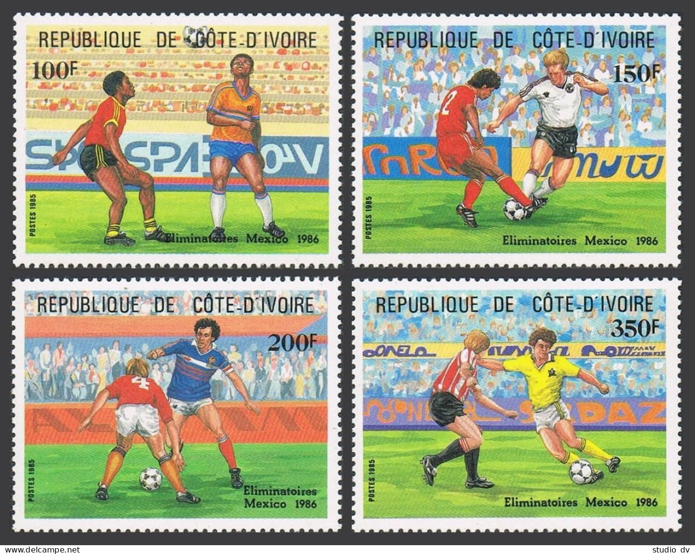 Ivory Coast 751-754,MNH.Michel 867-870. World Soccer Cup Mexico-1986. - Côte D'Ivoire (1960-...)
