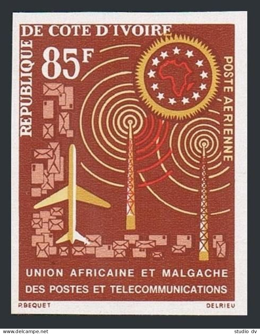 Ivory Coast C25 Imperf,MNH.Michel 250B. UAMPT.African Postal Union,1963. - Côte D'Ivoire (1960-...)