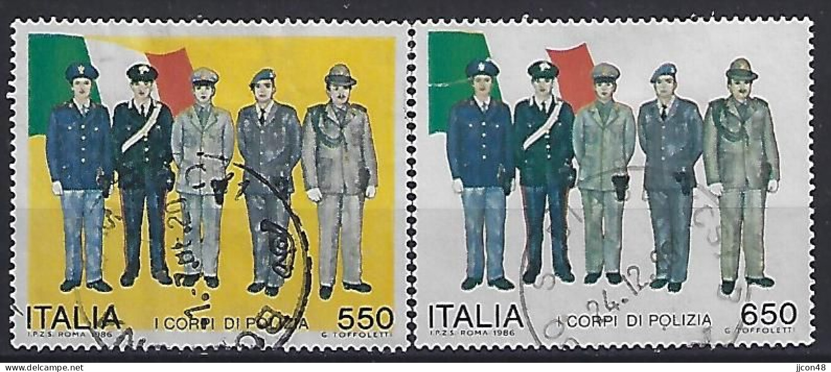 Italy 1986  Italienische Polizie  (o) Mi.1973-1974 - 1981-90: Used