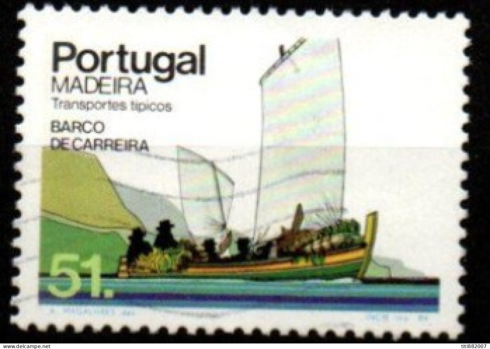 PORTUGAL    -   MADERE  -   1984  .Y&T N° 101 Oblitéré.   Bateau  à Voile - Madère