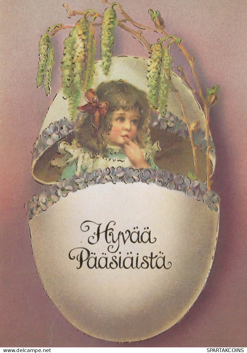 EASTER CHILDREN EGG Vintage Postcard CPSM #PBO249.GB - Easter
