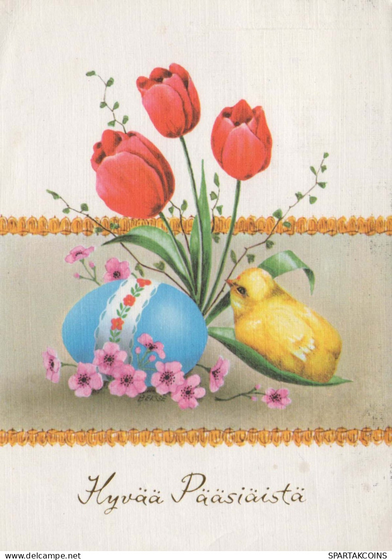 EASTER CHICKEN EGG Vintage Postcard CPSM #PBP010.GB - Easter