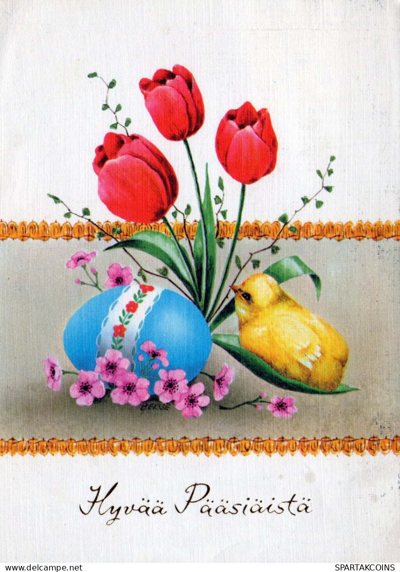 EASTER CHICKEN EGG Vintage Postcard CPSM #PBP010.GB - Easter