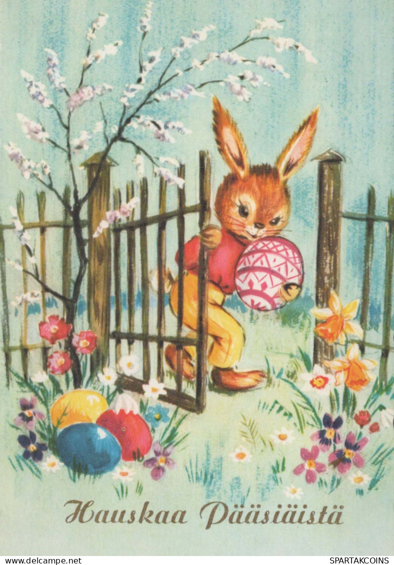 EASTER RABBIT EGG Vintage Postcard CPSM #PBO380.GB - Easter
