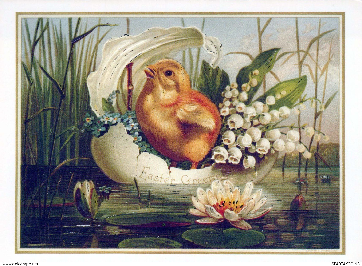 EASTER CHICKEN EGG Vintage Postcard CPSM #PBO882.GB - Easter