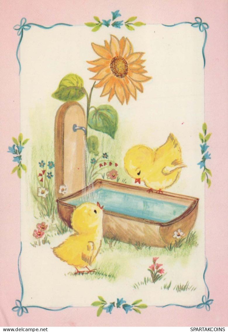 EASTER CHICKEN EGG Vintage Postcard CPSM #PBO693.GB - Easter