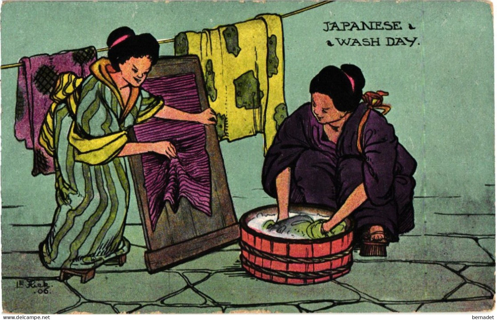 TRADITIONS JAPONAISES  . JAPANESE WASH DAY . JOURNEE DE LAVAGE JAPONAIS - Collections & Lots