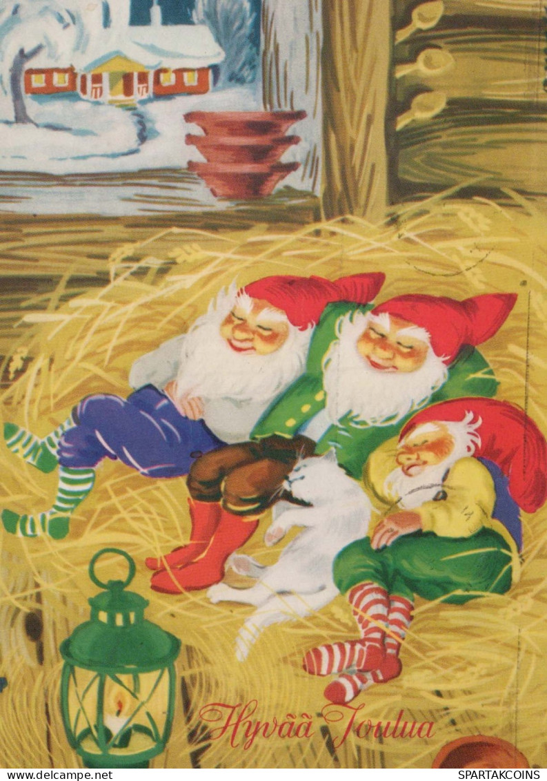 Happy New Year Christmas GNOME Vintage Postcard CPSM #PBL936.GB - Nouvel An