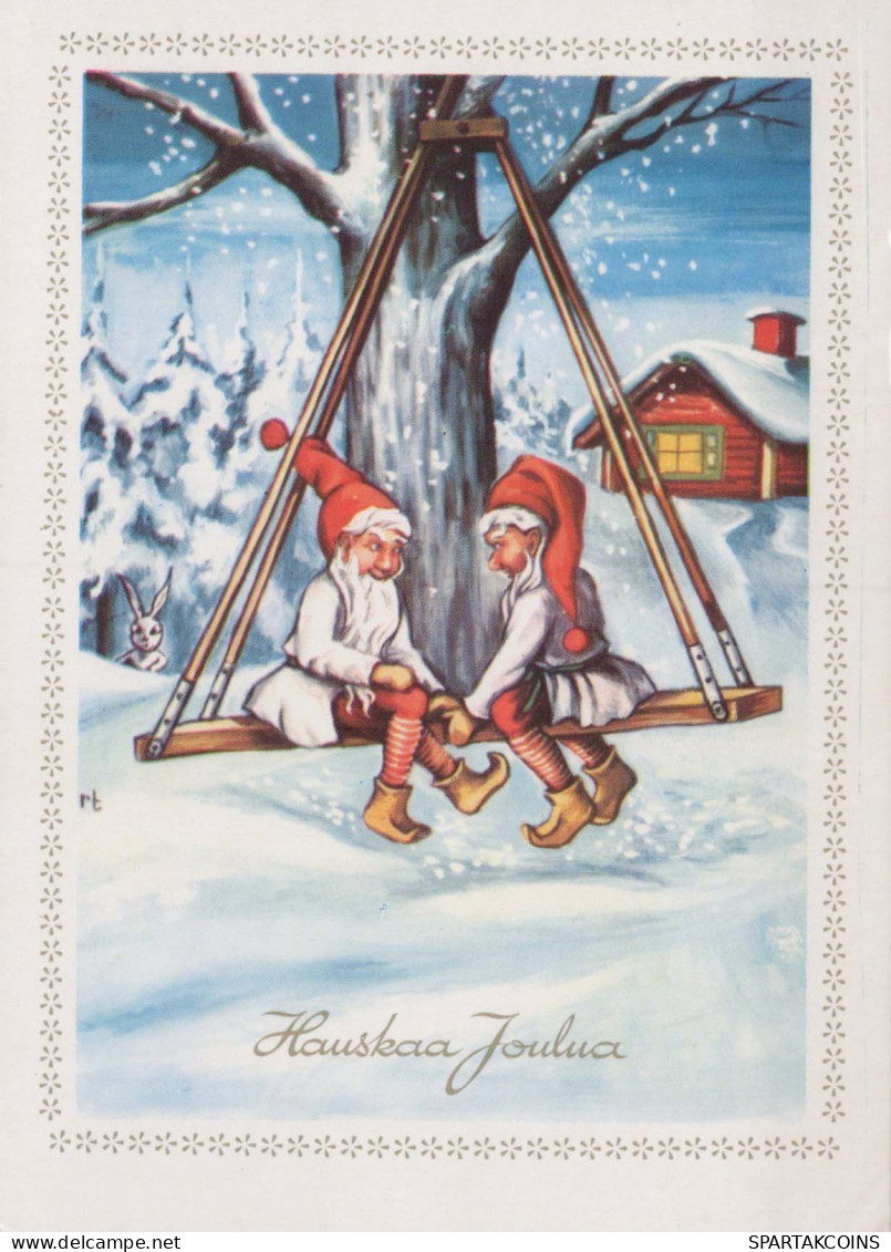 Happy New Year Christmas GNOME Vintage Postcard CPSM #PBL590.GB - Nouvel An