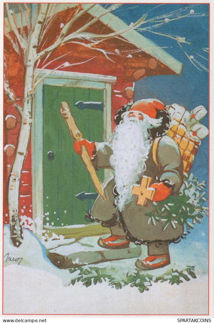SANTA CLAUS Happy New Year Christmas Vintage Postcard CPSM #PBL522.GB - Santa Claus