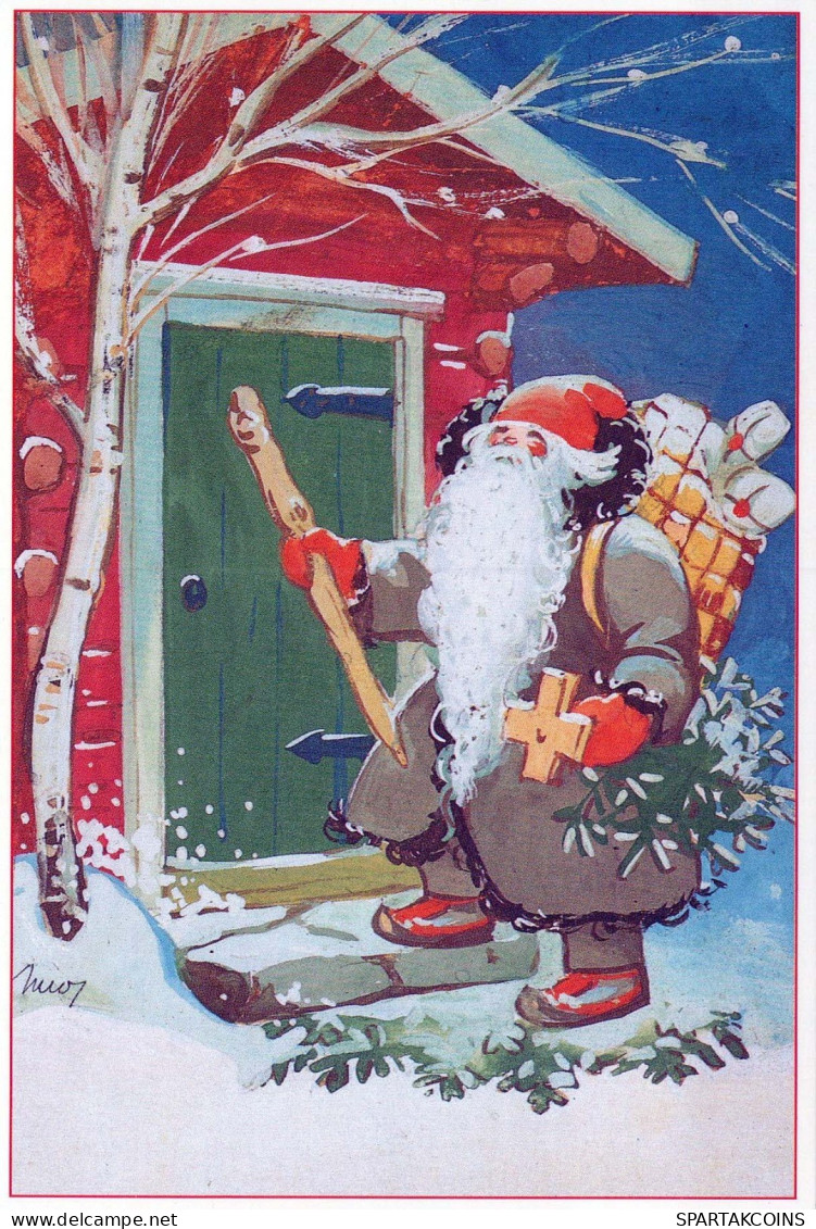 SANTA CLAUS Happy New Year Christmas Vintage Postcard CPSM #PBL522.GB - Santa Claus