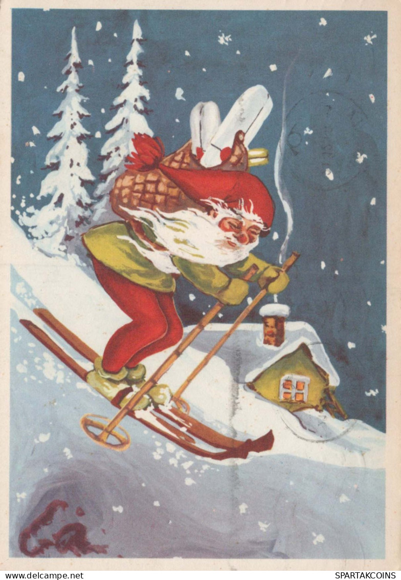 SANTA CLAUS Happy New Year Christmas Vintage Postcard CPSM #PBL456.GB - Santa Claus